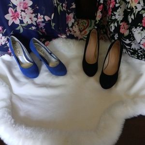 Size 38 black suede red bottom heels